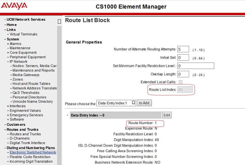 Figure 6: Adding RLB Figure 7 shows the Route Number 1 being selected for the RLB created.