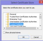 Step-24 on Install Certificate Step-25 Select