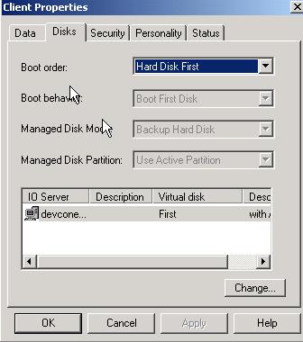 9. Click on the Disks tab and select Hard Disk First
