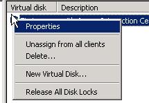 Right mouse click on the Virtual disk created in