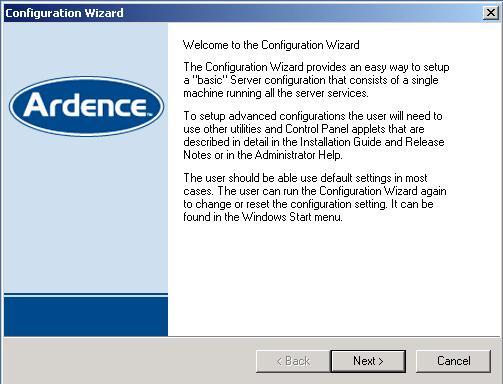 4. Configure Ardence 3.5 Desktop Edition This section describes how to install and configure Ardence 3.5 Desktop Server.