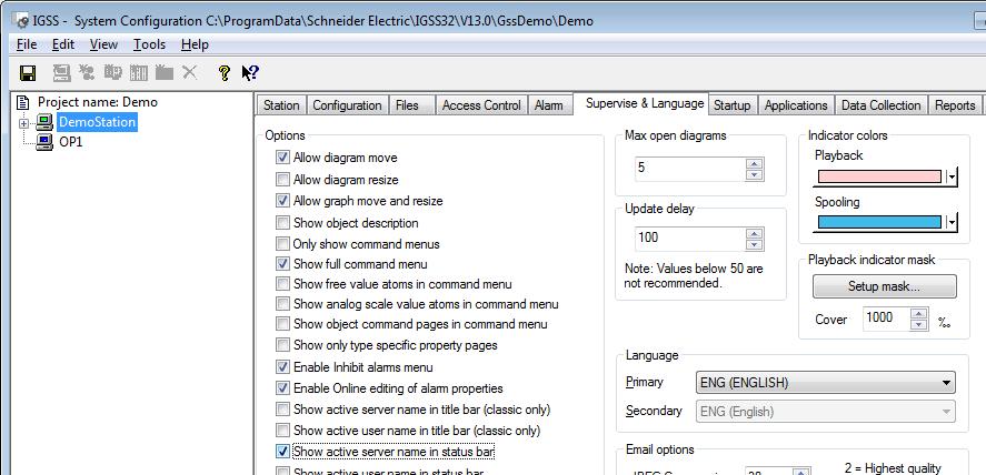 Click the File > Save and Exit. 6. Allow the system to re-start the IGSS Master and the demo project.
