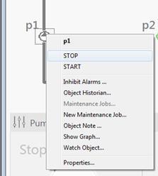 following ways: Click the STOP button under the p1 text Right-click the p1 object