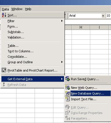Query FASPAC Data Using Excel 1 Select