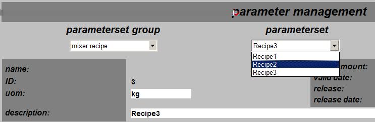 Parameter management 5.1 Editing parameter sets To duplicate a parameter set, follow these steps: 1. Select the parameter set to be duplicated from the "Parameter set" drop-down list.