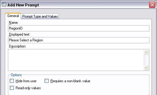 Project Prompts are user prompts that are passed as macro variables to your SAS code. By adding prompts to your project, you give the user some flexibility in customizing the results.