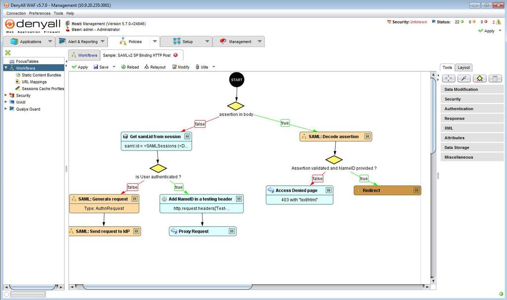 2. Double-click the Sample: SAMLv2 SP Binding HTTP Post workflow (the default workflow used in this integration). 3.