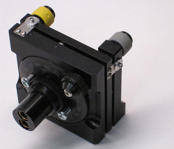 Figure 9. Adjustable Laser Mounts (removed from enclosure) 1 2 3 4 5 6 Figure Key: The Yellow knob (1) moves the cross-hair from side to side, along the Y axis.