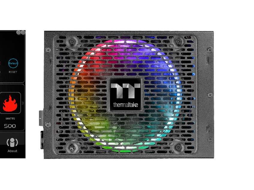 Patented 16.8 Million Colors Patented 16.8 million colors RGB Fan The first irgb PSU series installed with a patented circular 16.8 million multi-colored 140mm fan introduced by Thermaltake.