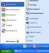 - ECDL MODULE 3 (USING OFFICE XP) - MANUAL٦PAGE Using the Application First Steps with Word Processing Opening and closing Microsoft Word To start Word using the Windows Start menu Click on the Start