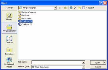 - ECDL MODULE 3 (USING OFFICE XP) - MANUAL٧PAGE Opening one or several documents To open a file Click on the Open