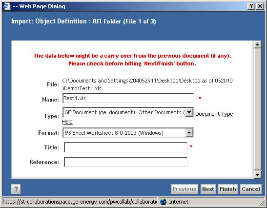 Create an RFI Attach Files to RFI Form File Type: Other Document: typically for non-version controlled files, non drawings/specifications with