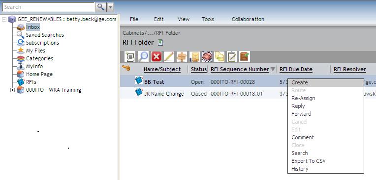 RFI Reply Only the Resolver has the authority to Reply to an RFI. The Reviewers may add comments/attachments. The Resolver can act on the RFI from the link in the email notification.