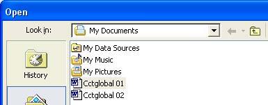 Word Processing (104) Page 4 3.1.1.2 Open one, several documents. To open a file Click on the Open icon and from the dialog box displayed select the required file.