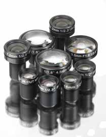 The Imaging Source Low Distortion Lenses - Type: M12 - Available focal lengths: 3.5-16 mm - 5 different Lenses - Format: Up to 1/1.