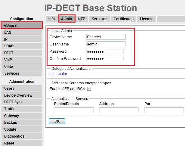 Step Description 3 To navigate the web interface on the Ascom IP-DECT Base Station the user will navigate through a series of frames which lead to forms and web pages for configuration or to display