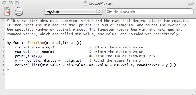 Babak Shahbaba CHAPTER 1. INTRODUCTION TO R Fig. 1.2 Creating a function called my.fun() using the text editor in R. to execute the commands.