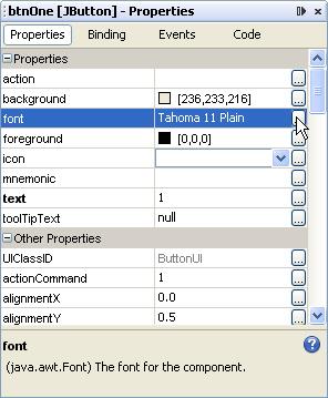 to 50, 30: You can also change the font and font size in the properties window.