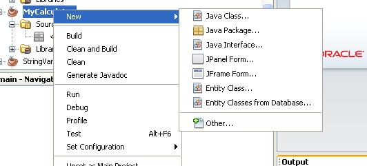 Normally, there s a java file under the Source Packages name. But because we unchecked the Create main class box, there s no java class file there. What we ll do is to add a Form to the project.