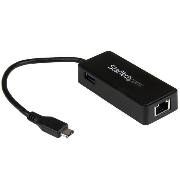 USB-C to Gigabit Network Adapter with Extra USB 3.