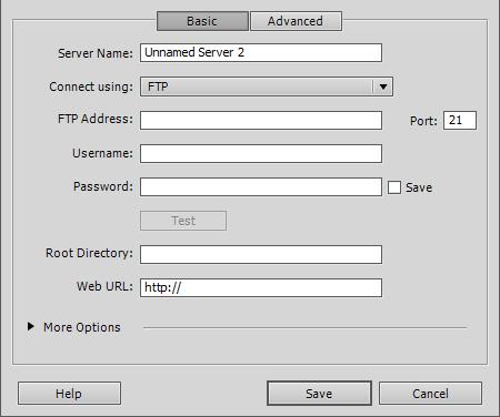 A pop-up dialog with the Basic tab selected appears. Figure 10 - Basic Tab of the Add Server Dialog Box 9. Provide a Server Name.