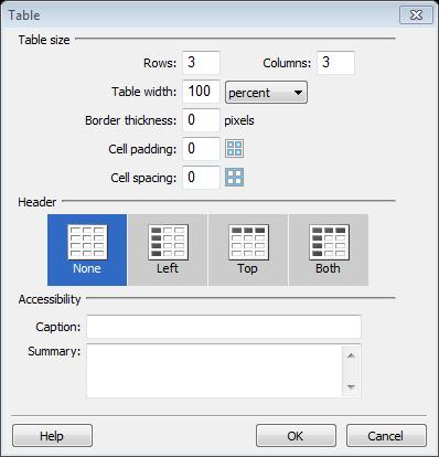 Insert a table by going to the Insert menu, and selecting Table. Figure 22 - Insert Table 8. Build the table. 8.1.
