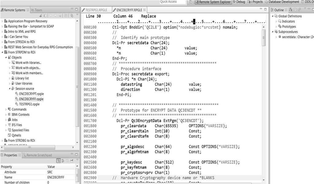 Source code editing in LPEX Can select Open with LPEX or