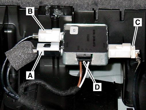 70-5407-71 2. Connect the telephone FAKRA female, black connector to the antenna switch jack labeled BOOSTER (A, Figure 9). 3.