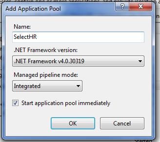 Open Internet Information Services (IIS) Manager, and expand the Application Pools section. 2. On the Actions panel on the far right, click Add Application Pool. 3.