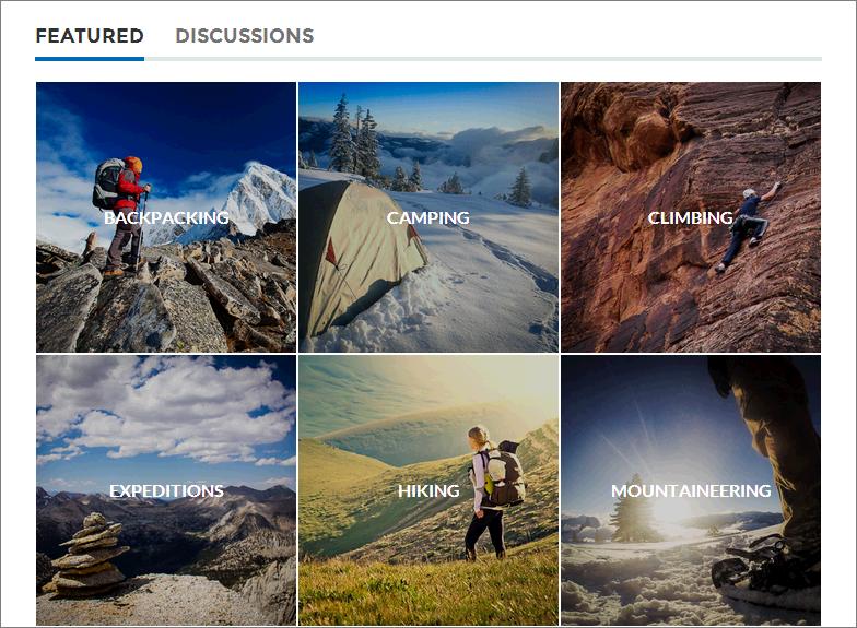 Thumbnail images you select for featured topics uniquely identify them.