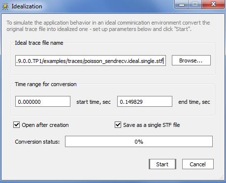 Analyzing MPI Applications To get more information on idealization, refer to the Idealization Dialog Box section of the Intel Trace Analyzer User