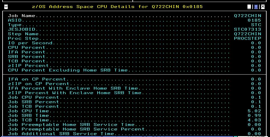 field Chan Init Active goes to the same z/os address space