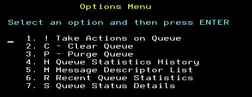 Message Manipulation continued Two message manipulation actions are available on the options menu available for queues Clear Queue uses the MQSC CLEAR QLOCAL command Purge Queue uses destructive