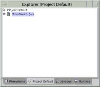 24 Getting Started With Forte for Java Taking Best Advantage of Forte for Java FIGURE 24 Project Tab in Explorer Window Project tab For each project, you can specify a set of attributes, such as