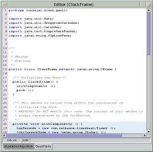 4 Getting Started With Forte for Java Looking at the Forte for Java Environment GUI Editing Workspace The GUI editing workspace is the main area in which you develop a graphical user interface.