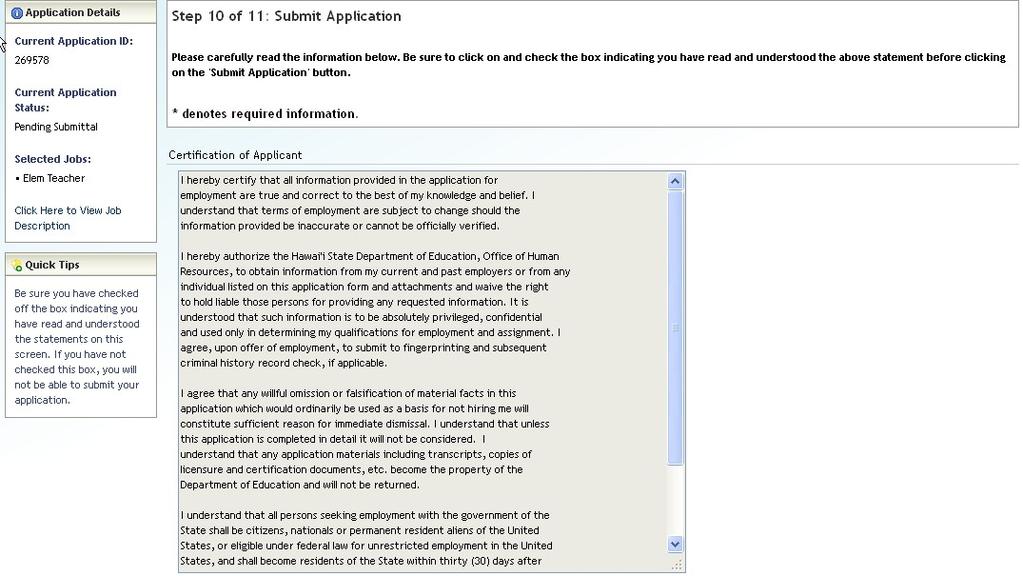 Step 10: Submit Application Ee Follow the instructions provided in