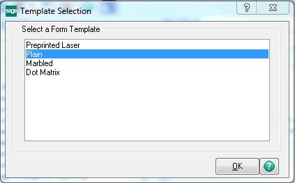customizations. Click the Tab key. Select a Form Template and Click the OK button.