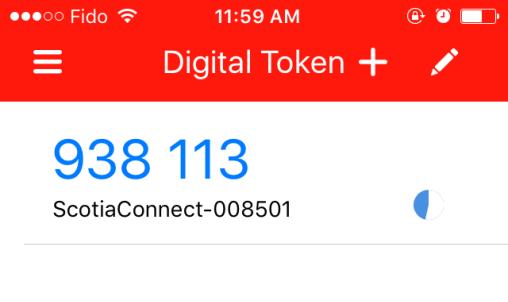 Next, obtain the 6 digit code from the Digital Token App and enter it on