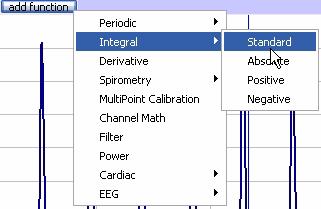 5 On the Integral Setup window, program the parameters for the integral function that will be performed on the pulse data. Pull down the Reset menu and select Reset After.