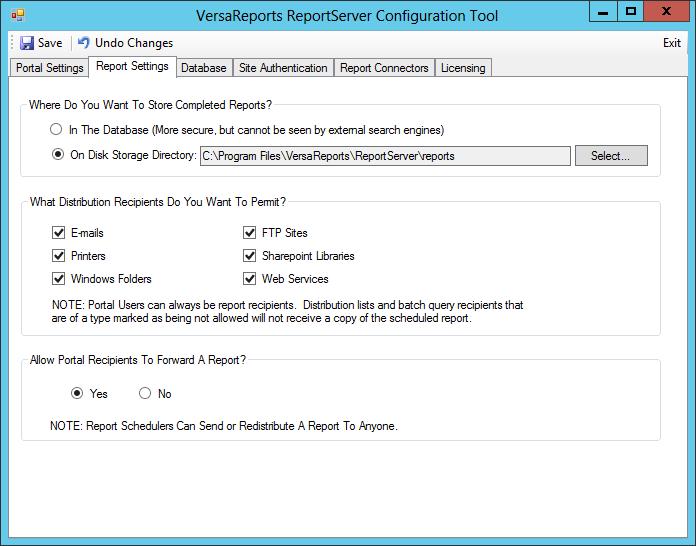Chapter 5 Post-Installation Steps for VersaReports ReportServer Where Do You Want To Store Completed Reports?
