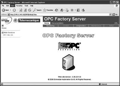 Introduction (continued) Modicon M0 OPC data server software OPC Factory Server (OFC) Architectures supported The OFS server allows four access modes: b a purely local mode b remote access from an