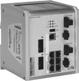 Selection guide (continued) Modicon M0 Cabling systems for Ethernet networks ConneXium managed switches Type of device Managed switches, extended ports, copper twisted pair and fiber optic Interfaces
