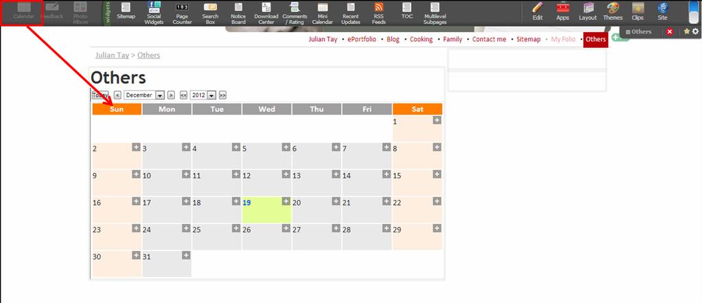 Event Calendar You can manage events by adding events to the calendar.