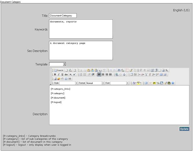Section 6: Managing Document Manager Lite Pages The Document Pages submenu lists all the Web pages within the Document Manager lite. This menu allows you to configure each page using the WCE tool.