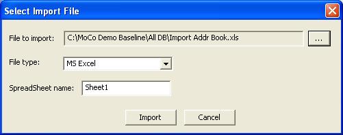 2.6 Import contacts into Address Book You can import contacts information into MoCo s Address Book.