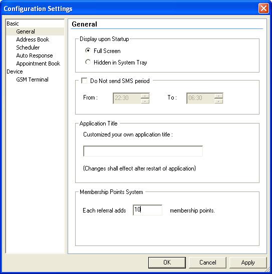 Chapter 14: Configuration Settings MoCo s Configuration Settings allows user to set their preference when using MoCo. To access the Configuration Settings dialog, click on the from the Tools menu.