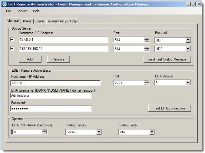 Figure 1-1 5. Once you have finished entering your settings, click Test ERA Connection to verify that Event Management Extension is able to connect to your ERA Server. 6.