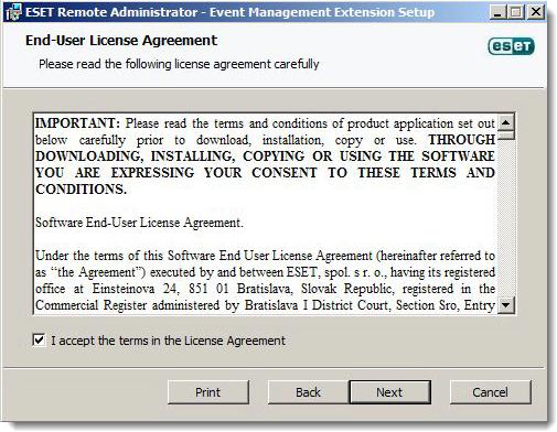 3. Read the End-User License Agreement, select the check box