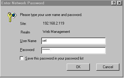 Securing Access to Management Functions USING THE WEB MANAGEMENT INTERFACE 1. Log on to the device using a valid user name and password for read-write access. 2.