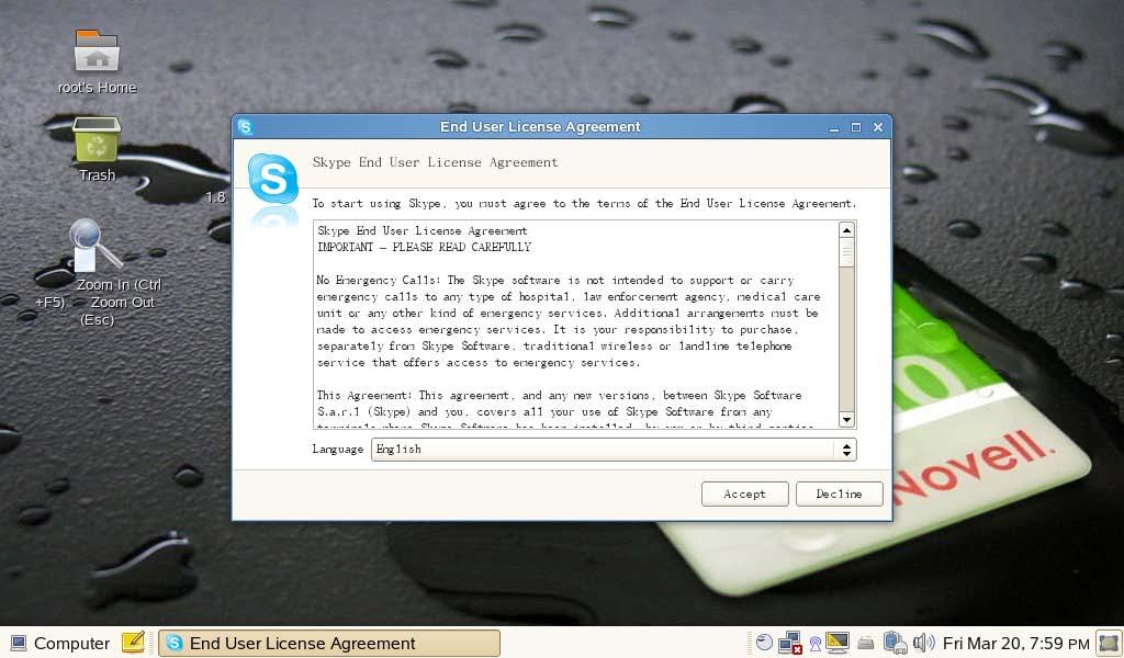 Step 2: Accept the EULA to proceed the setting.